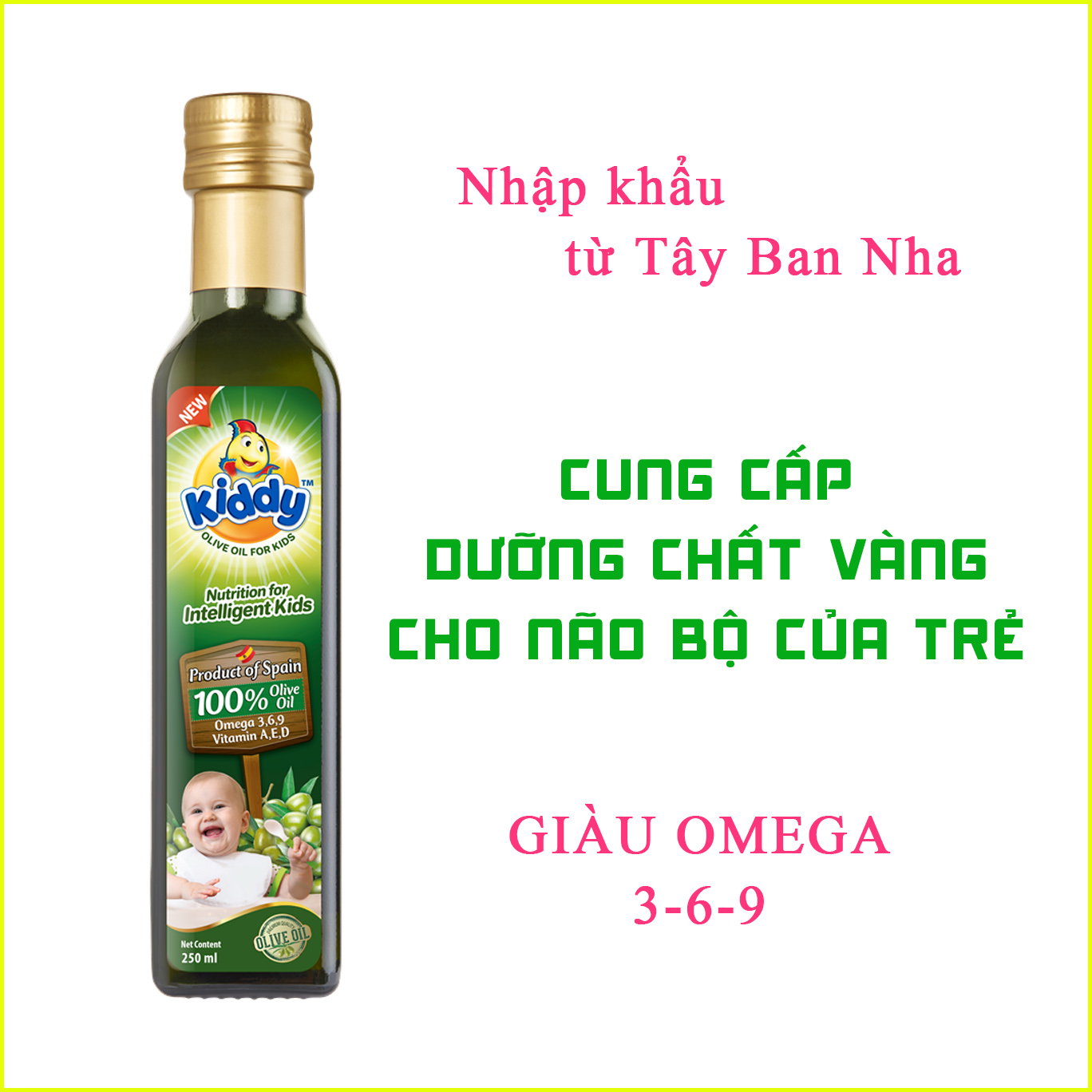 Dầu ăn dinh dưỡng cho trẻ Kiddy Olive
