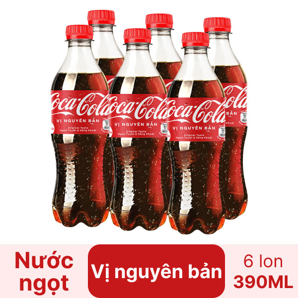 Nước Ngọt Coca Cola Vị Nguyên Bản Chai 390ml - Hình ảnh 3