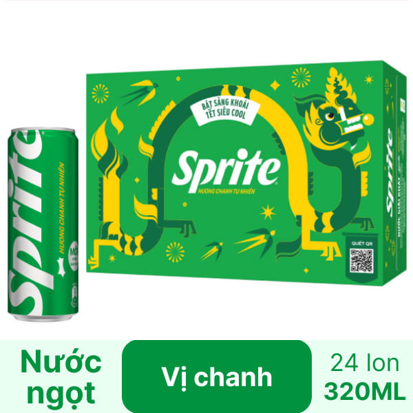 Nước ngọt Sprite hương chanh lon 320ml - Hình ảnh 3