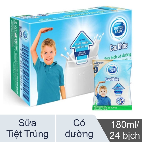 Sữa Tươi Có Đường Cao khỏe Bịch 180ml - Hình ảnh 3