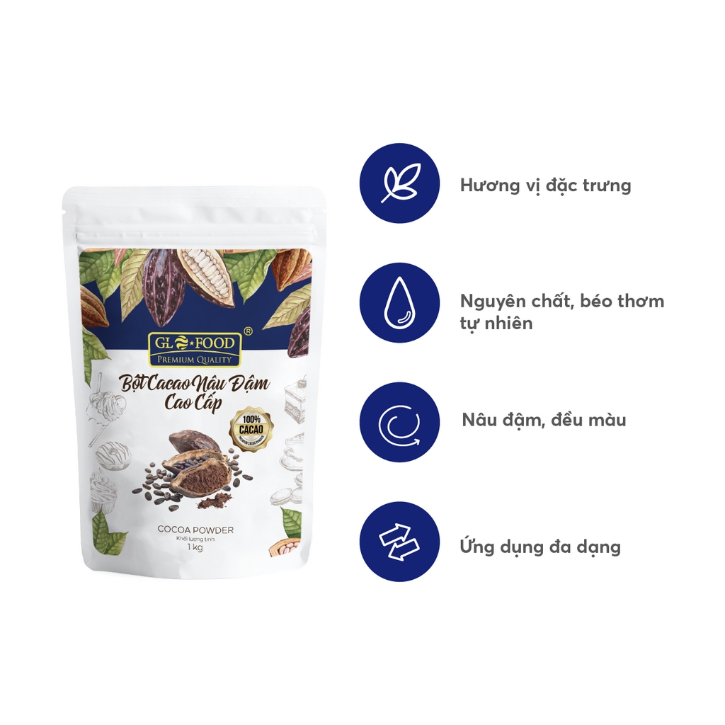 Bột Cacao Nâu Đậm Cao Cấp 1 kg - Hình ảnh 2