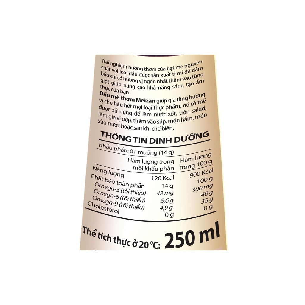 Dầu Mè Hảo Hạng Meizan 250ml - Hình ảnh 4