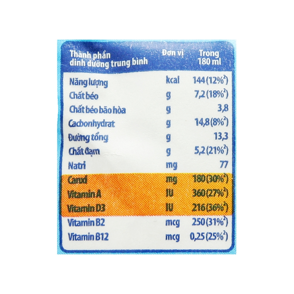 Sữa Tươi Có Đường Cao khỏe Bịch 180ml - Hình ảnh 6