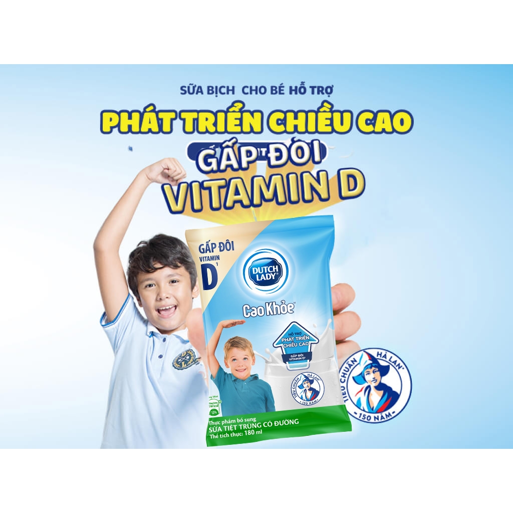 Sữa Tươi Có Đường Cao khỏe Bịch 180ml - Hình ảnh 4