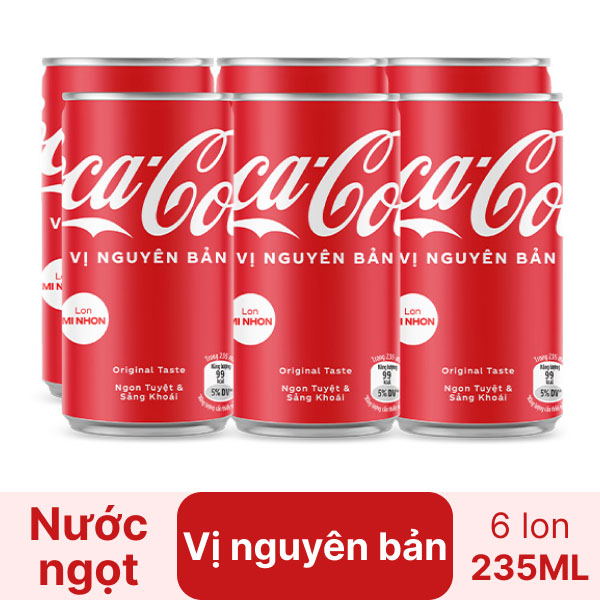 Nước Ngọt Coca Cola Vị Nguyên Bản Lon 235 ml - Hình ảnh 2