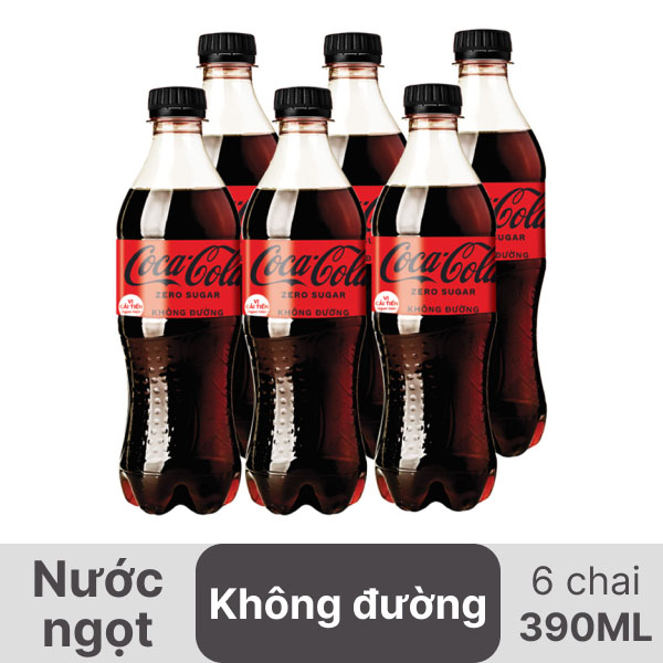 Nước Ngọt Coca Cola Zero Chai 390ml - Hình ảnh 2