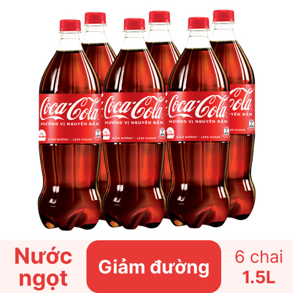 Nước ngọt Coca Cola nguyên bản (giảm đường) chai 1.5 lít - Hình ảnh 2
