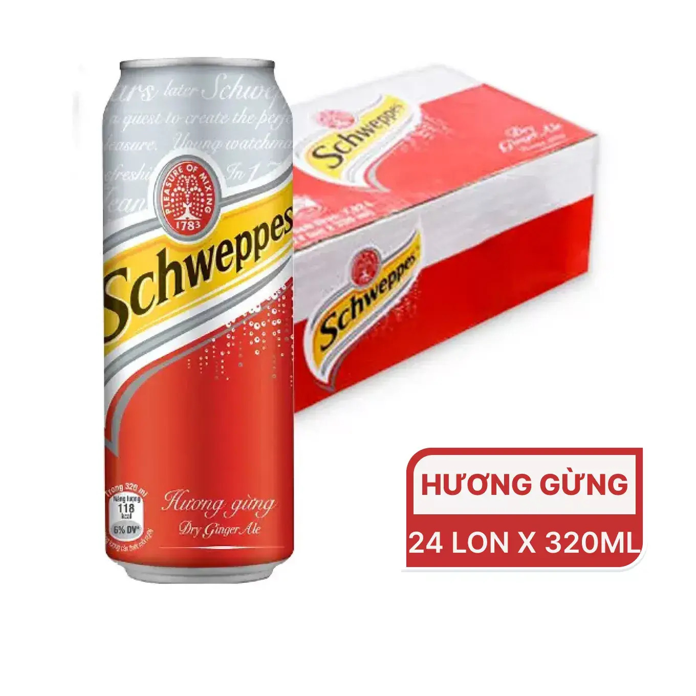 Soda Ginger Ale Schweppes 320ml (gừng) - Hình ảnh 3