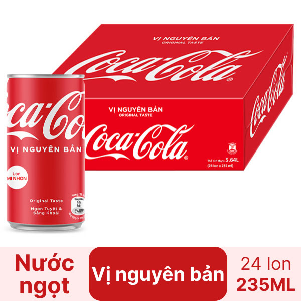 Nước Ngọt Coca Cola Vị Nguyên Bản Lon 235 ml - Hình ảnh 3